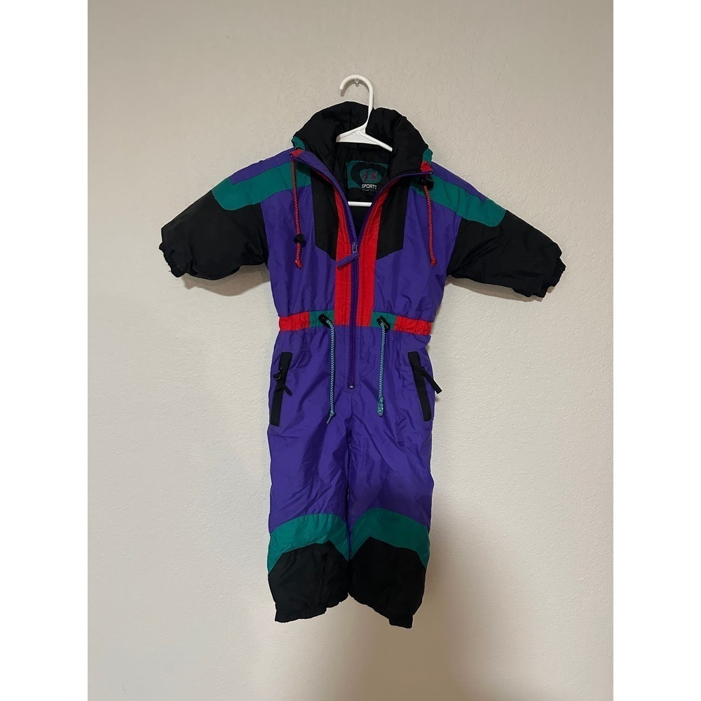 Vintage Retro Colorblock Snowsuit – Size S/4